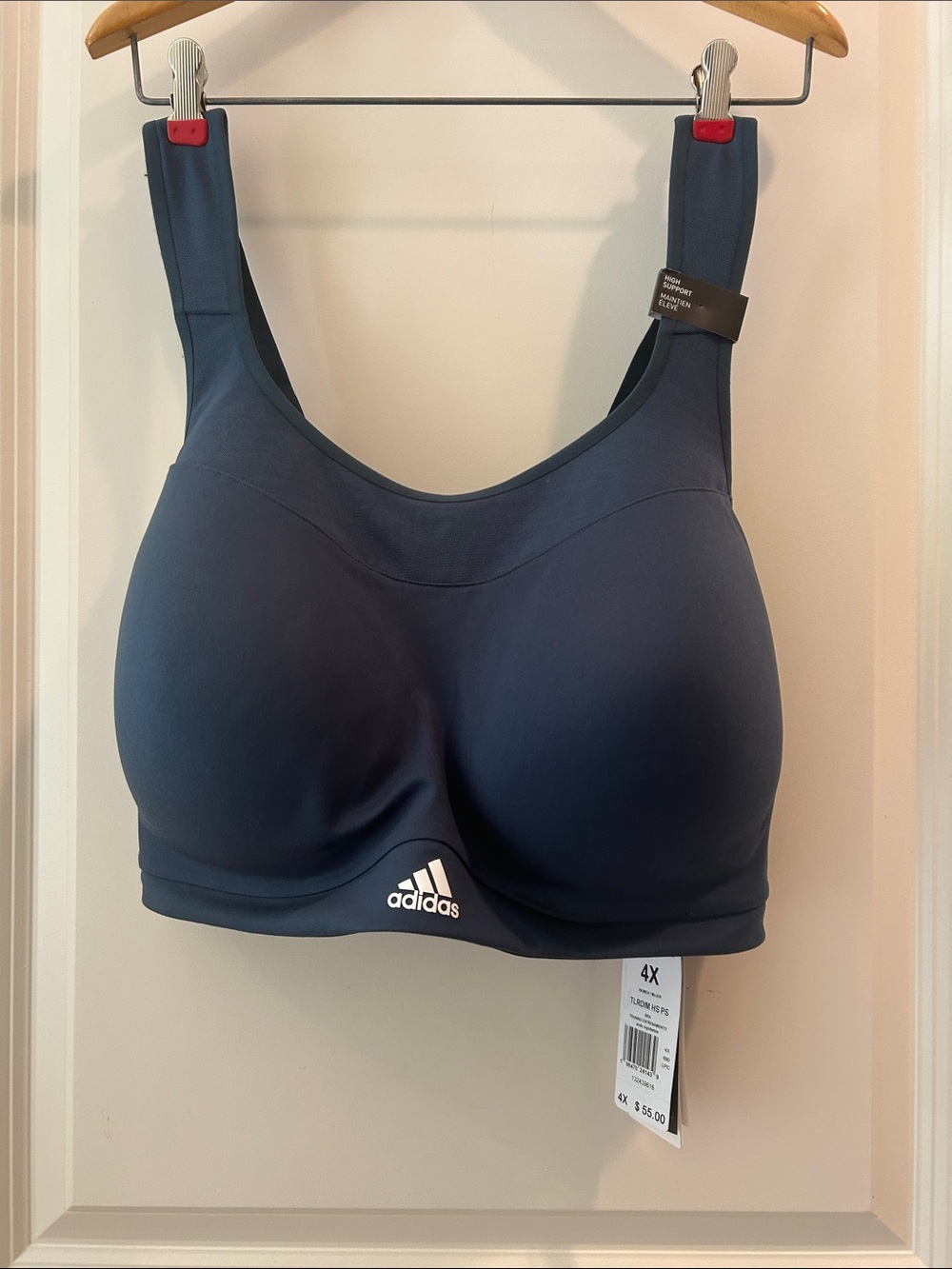 Adidas Women's High-Support Padded Wireless Sports Bra crisscross back size 4X